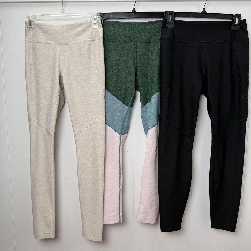 Outdoor Voices Womens Leggings Bundle‎ Size S Springs Tri-Tone Black Oatmeal 3PK